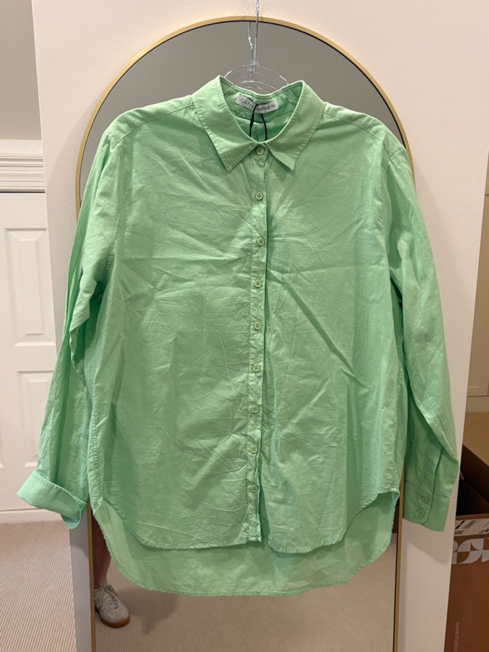 NWT Curry and Co Classic Button-Down Shirt - Mint Green Sz M